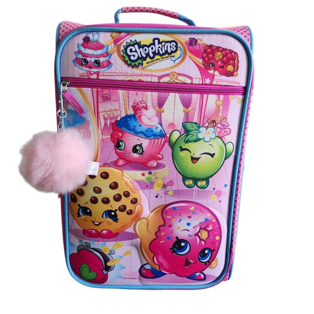 Shopkins Girls Travel Carry On Luggage 19 × 7 x 11" Great Condition 2013 Moose